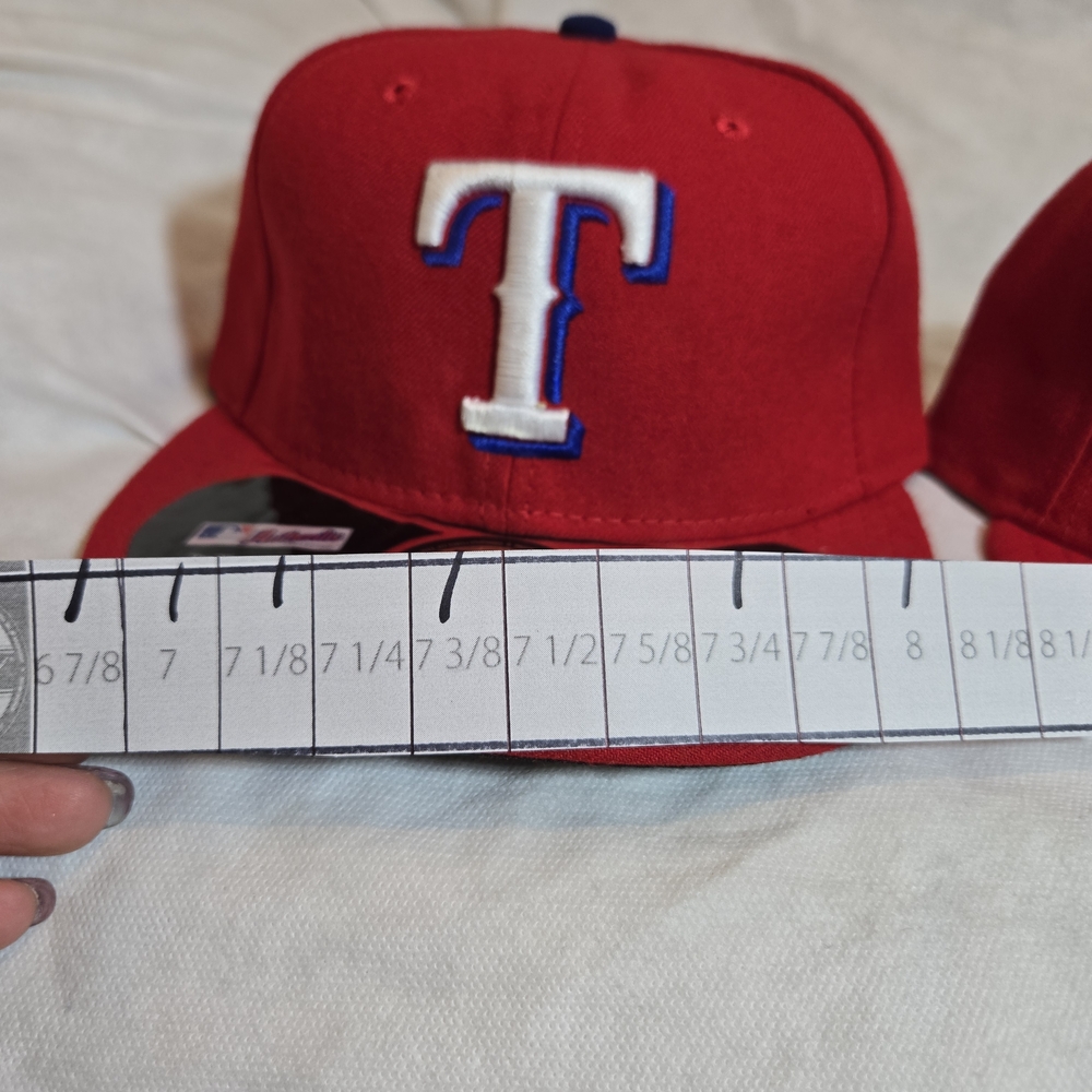Red Baseball Cap with White and Blue Logo - Picture 4 of 11
